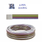 Mobile Preview: 6 PIN Conductors Cable for LED RGB CCT Strip Light 6 Wire 22AWG