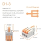 Preview: Mini Kabelverbinder Schnellverbinder D1-3 Serie 1PIN zu 3 POL Splitter