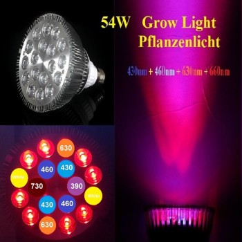 54W LED Pflanzenlampe Pflanzenbeleuchtung 7 Band 3200K