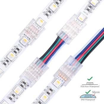 5 Pin LED Strip to Strip to Cable Connector for IP20 IP65 Waterproof 10mm 12mm RGBW RGBWW Light