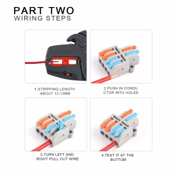 D2-4M Mini Kabelklemme Abzweigklemme 2 PIN zu 4 POL Anschlussklemmen anwenden