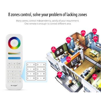 MiBoxer LED WIFI Touch Panel Remote Control RGB+CCT RF 2.4G 8 Zone Controller