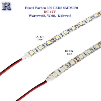 5M LED- Band, 12V, Weiss / warmes Weiss / Blau / Rot / Grün