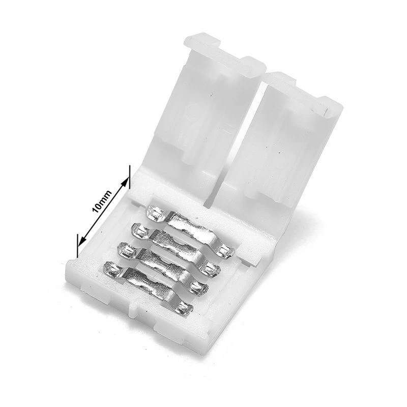 Lepro LED Strip Verbinder, Für 4 polig 10mm RGB SMD 5050 LED Strip  Verlängerung Zubehör, 10x