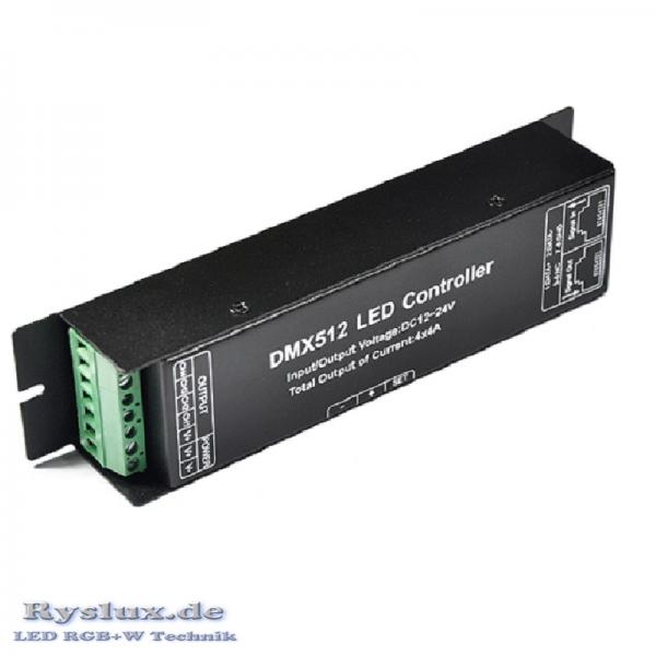 LED RGBW DMX512 Controller Decoder 12V 24V Digital Display 4 Channels 4x 4A 16A