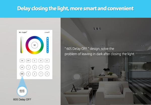 Mi-Light B8 Wall-mounted Touch Panel FUT089 8 Zone remote RF dimmer LS2 5in1 smart led controller for RGB+CCT led strip
