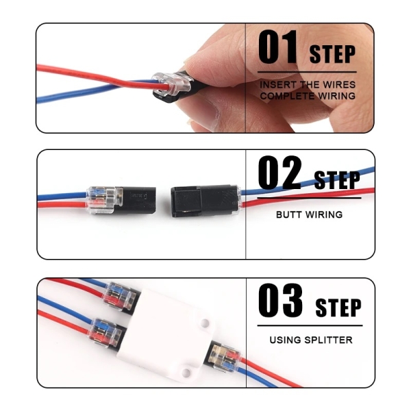 Wire Connector Splitter Terminal Box Connector Audio Car Lighting System 22-20AWG Led Strip Cable