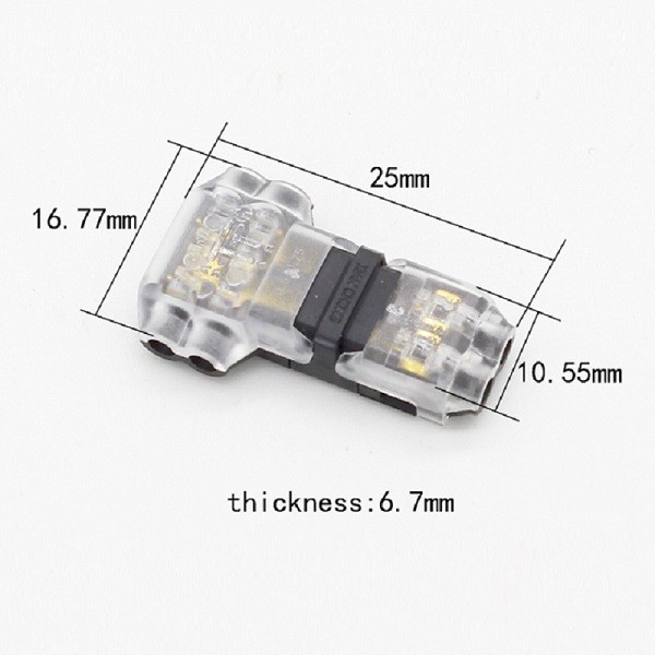 2 pin Scotch Lock Quick Splice T Type Wire Connector for 18-24AWG Cable Set Terminals Crimp Electrical Car Audio