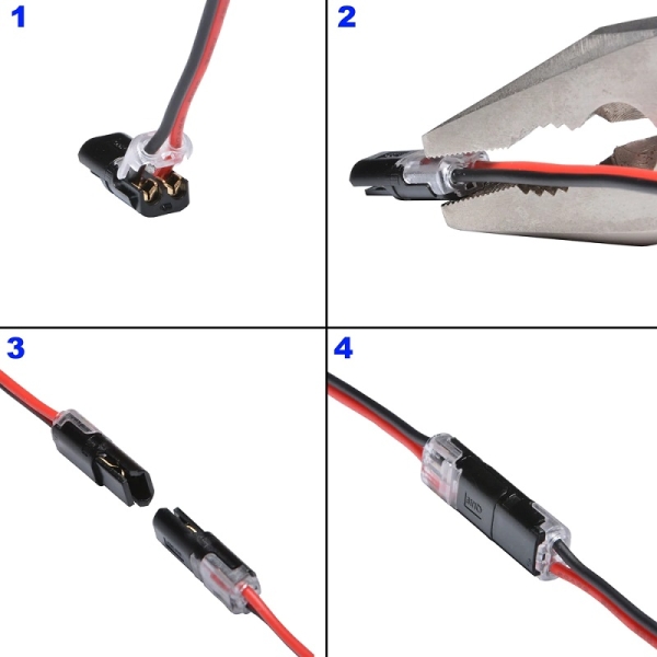 2 pin Kabel Stecker Schnell Spleiss Crimp Verbinder für elektrische Kabel für die Verkabelung 22-20AWG LED Auto Anschluss