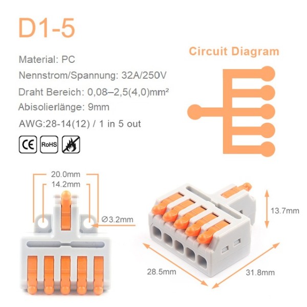Kabelverbinder Schnellverbinder D1-2