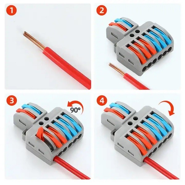 2 zu 6 Polig Kabel Schnellverbider anwenden