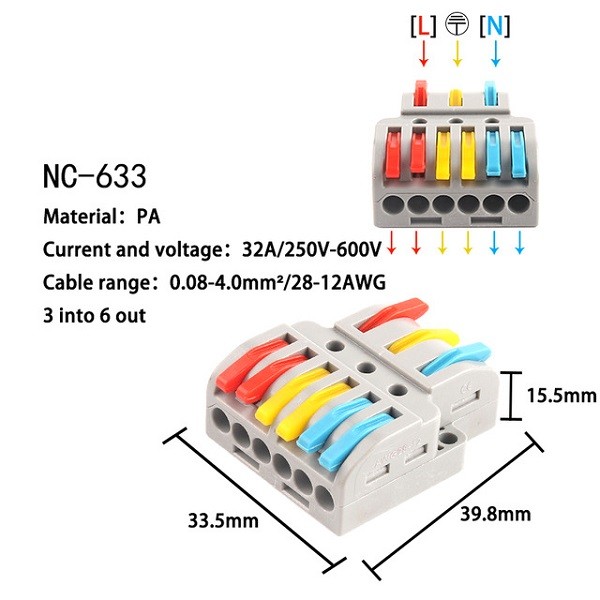 2/3 PIN Push In LED Quick Kabelverbinder Spleiss Kabelklemme Spleiß Verteiler