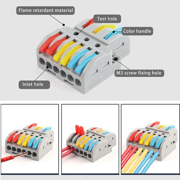 2/3 PIN Push In LED Quick Kabelverbinder Spleiss Kabelklemme Spleiß Verteiler