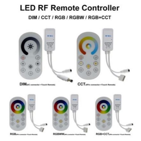 mini rf wireless touch remote strip controller rgb rgbw rgbwww rgb+cct dimmer dimming