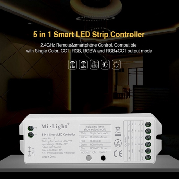 LED LS2 5in1 2.4G RGB+CCT Strip Controller Masse