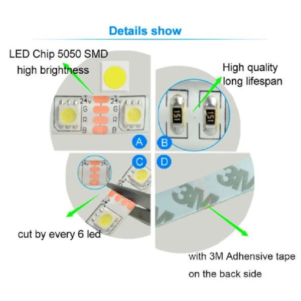 24V LED Stripe Kaltweiss 6500  SMD 5050