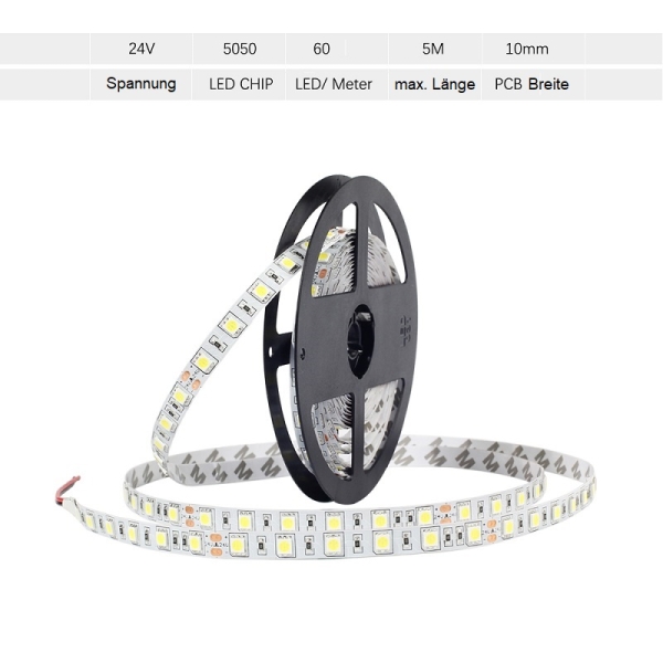 24V LED Stripe Kaltweiss 6500 Streifen Rolle