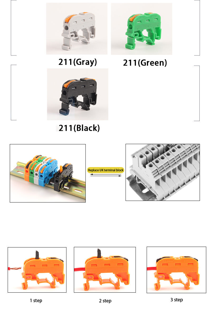 Din Rail Universal Compact Electric Cable Wire Connector Wiring