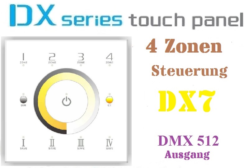 ltech dx8 led rgbw 4 zonen wifi touch panel